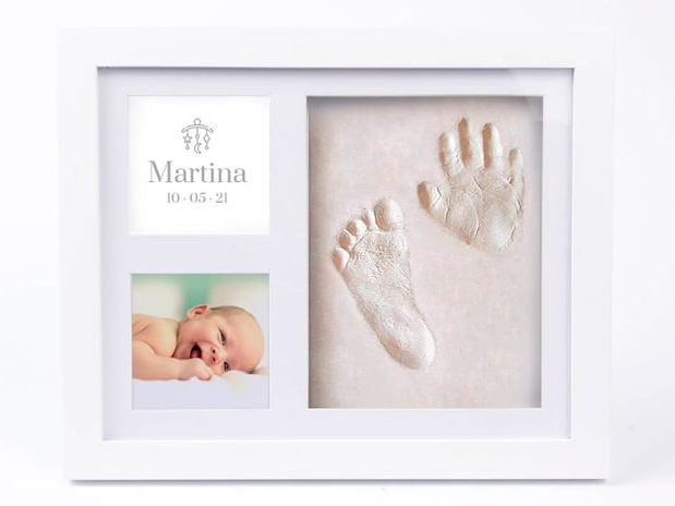marco de fotos personalizado para huellas de bebes un regalo unico
